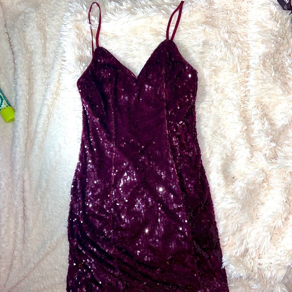 Maroon Forever 21 sequence mini dress